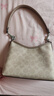 蔻馳（COACH）【品牌直供】LAUREL女士小號(hào)HOBO手提單肩流浪包 沙黃色拼灰褐色 曬單實(shí)拍圖