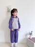 G.DUCKKIDS女童套裝春秋2024新款小女孩寶寶洋氣時髦秋裝加絨兒童運動服秋季 紫色 140cm 曬單實拍圖
