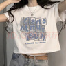 妙奕嘉新款2025年女士短袖女白色t恤衣服女裝夏季小個(gè)子上衣高級高腰短t 【短款】方塊字母白色短袖 L 【建議90-100斤】 曬單實(shí)拍圖