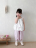 班喜迪女童套裝夏裝2026新款洋氣時(shí)髦兒童吊帶上衣薄款褲子寶寶童裝夏季 紫色 110 曬單實(shí)拍圖