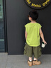 FIDQIOG國際品牌男童夏季背心套裝2025新款兒童夏裝男孩帥氣時髦童裝夏款 綠色單背心:單件背心(克重180g) 110 cm 曬單實拍圖