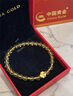 中國黃金（CHINA GOLD）純足金四葉草黃水晶手串轉運珠手鏈情人節生日禮物送女朋友老婆 京速達*四葉草黃水晶手串 約0.4g 曬單實(shí)拍圖