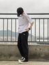 安踏運(yùn)動套裝男士短袖t恤褲子男夏秋季休閑衣服跑步健身服男裝 白色+收口長褲 L 曬單實(shí)拍圖