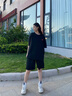 查爾斯桃心純棉T恤男情侶小清新夏季新款短袖上衣潮流刺繡百搭寬松短袖衣服 黑色 XL 曬單實(shí)拍圖