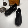 JEEP吉普休閑皮鞋男夏季新款透氣軟底真皮正裝鞋輕便一腳蹬豆豆懶人鞋 黑色【牛皮鞋面】 標準皮鞋碼 41 (255mm) 曬單實拍圖