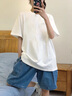 回力白色短袖t恤女正肩2025新款夏裝顯瘦遮肚子休閑半袖夏季純棉體恤 曬單實(shí)拍圖