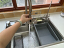 歐派【國家補貼】水槽魔方飛雨出水廚房大單槽304不銹鋼納米洗菜盆 【飛雨納米銀】70*48-銀色龍頭 曬單實拍圖