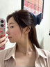 BIBK德國牛仔蝴蝶結(jié)雙層三角抓夾女夏日后腦勺氣質(zhì)盤發(fā)韓系百搭發(fā)飾 深藍三角夾【可折疊】 曬單實拍圖