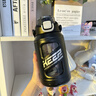 BEMEGA雙層高硼硅玻璃杯女生男大容量耐熱防爆耐高溫水杯子便攜運動水壺 運動黑1500ml【防摔防燙耐高溫】 曬單實拍圖