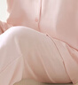 貓人女士睡衣女純棉【帶胸墊】簡約翻領長袖開衫可外穿家居服櫻花粉L 曬單實拍圖