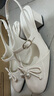 CHARLES&KEITH25夏新品蝴蝶結(jié)仿珍珠粗跟瑪麗珍涼鞋CK1-60361558 Silver銀色 36 （230） 曬單實(shí)拍圖