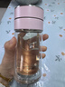 WCZ德國茶水分離玻璃杯馬卡龍色便攜杯子過濾網防漏功能適用旅行韓式 淡雅粉(250ML)帶杯套杯刷 曬單實拍圖