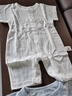 貝瑞加（Babyprints）嬰兒連體衣2件夏季短袖嬰兒衣服新生兒純棉哈衣輕薄爬服 白藍66 曬單實拍圖