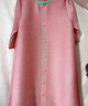 恒源祥大尺碼印花褶皺開(kāi)衫連衣裙女春夏2025新款ins時(shí)尚寬松立領(lǐng)a字裙 粉 M 曬單實(shí)拍圖