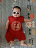 G.DUCKKIDS小黃鴨嬰兒連體衣夏季新生兒衣服中國風爬服男女寶寶百天周歲禮服 260 73cm 尺碼建議3-6個月12-16斤 曬單實拍圖