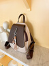 新款雙肩包女生夏季大學(xué)生書(shū)包時(shí)尚小眾旅行戶(hù)外背包箱包背包禮物 米白配啡 曬單實(shí)拍圖