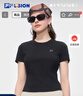 FILA FUSION斐樂潮牌女子針織短袖衫2025夏季新款時尚休閑緊身T恤 正黑色-BK M 曬單實拍圖