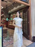蕓蕁裙子女夏季2025新款新中式國風(fēng)印花假兩件連衣裙旗袍改良年輕款少 新中式連衣裙 S 曬單實(shí)拍圖