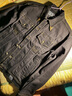 VERSACE JEANS COUTURE范思哲 新品 男士牛仔服夾克外套男裝 76GAS40B DW060L54 909 黑色V字徽章 48 /m 曬單實(shí)拍圖