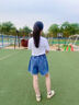 真維斯童裝女童套裝夏季2025新款兒童純棉t恤薄款女孩運(yùn)動(dòng)衣服夏裝牛仔短褲 白/粉藍(lán)花朵-牛仔藍(lán)/J純色 150 曬單實(shí)拍圖
