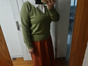 歐莎（OSA）知性假兩件Polo領(lǐng)針織衫女疊穿內(nèi)搭毛衣上衣高智感穿搭2025秋新款 綠色 XL 曬單實拍圖
