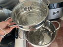蘇泊爾（SUPOR）蒸鍋304不銹鋼湯鍋加高蒸籠蒸格加厚雙層蒸煮燉鍋電磁爐燃氣通用 蒸煮兩用【茶白色】 22cm 曬單實拍圖