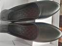 啄木鳥(niǎo)春夏季真軟皮牛筋底中老年皮鞋防滑媽媽平底瓢鞋老媽正裝單鞋女 黑色平底 內里隨機發(fā) 37 曬單實(shí)拍圖