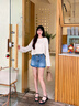卓詩尼粗跟涼鞋女2025新款夏季法式珍珠水鉆絕美仙女風配裙子一字帶女鞋 米白色 37 曬單實拍圖