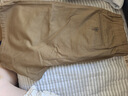 無印良品（MUJI）女式 粗細(xì)不均棉線絲光斜紋抽褶中褲 褲子女款25年夏季短褲女裝 深米色 L （165/70A） 曬單實(shí)拍圖