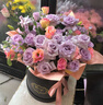 冉子花坊鮮花速遞粉玫瑰抱抱桶向日葵花籃生日禮物送女友老婆愛人同城配送 愛的抱抱紫色 曬單實拍圖