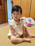 G.DUCKKIDS小黃鴨包屁衣嬰兒夏季衣服薄款透氣連體衣純棉女寶寶哈衣短袖爬服 綠色 66cm 66碼0-3月（建議寶寶4-6公 曬單實拍圖
