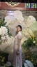 丹珠娜（DanZhuNa）紫色新中式連衣裙2025夏季新款女裝少女年輕款改良氣質旗袍長裙子 紫色旗袍裙（無飾品） S 曬單實拍圖