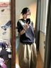 籬人歸國潮牌設(shè)計感藤蔓花卉印花短袖T恤男夏季純棉美式重磅正肩半袖帥 黑色純棉(買家秀同款） S 建議85-105斤 曬單實拍圖