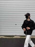 普戈斯（PUGESI）胖子大碼外套男春夏秋季新款上衣潮流休閑戶外寬松褂子翻領(lǐng)夾克 JK3089黑色 3XL 建議170-190斤 曬單實(shí)拍圖