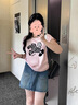 MsShe【竹節(jié)麻】大碼女裝2025夏裝胖mm減齡寬松提花短袖針織衫女 柔霧粉色現(xiàn)貨 2XL 曬單實(shí)拍圖