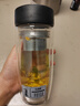 希樂(lè)玻璃杯雙層玻璃水杯高顏值男士商務(wù)辦公茶水分離杯便攜泡茶杯子 曬單實(shí)拍圖