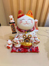吉貓?zhí)谜胸斬垟[件開業(yè)大號自動搖手店鋪前臺家居客廳裝飾發(fā)財貓送禮禮品 31CM高【財源滾滾】搖手貓 【禮盒+坐墊+圍脖】電池插電兩用 曬單實拍圖