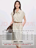 尚都比拉職場通勤風(fēng)連衣裙女夏季收腰顯瘦襯衫裙含棉中長裙 杏色  S  曬單實(shí)拍圖