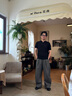 OX-FREAKOXFREAK那不勒斯褶 TR混紡黑色休閑褲男垂感闊腿寬松彎刀西褲 灰色 L 曬單實(shí)拍圖