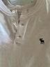 ABERCROMBIE & FITCH男裝25夏新款經典小麋鹿美式重磅寬松亨利領短袖T恤KI124-5188 奶油白 M (180/100A) 曬單實拍圖