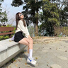 CLENIKEEDCLENIKEED莆田純原Dunk高版本休閑運動板鞋摩擦聲學(xué)生情侶鞋大友克洋勾勾鞋 白黑生膠NIKE 36 NIKE 曬單實拍圖