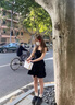 微光里赫本風(fēng)黑色木耳邊吊帶連衣裙夏季性感小個(gè)子綁帶收腰荷葉邊蛋糕裙 黑色 M (尺碼偏小，適合90-100斤） 曬單實(shí)拍圖