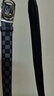二層牛皮真皮皮帶自動(dòng)扣高檔字母格紋腰帶商務(wù)男士西裝褲腰帶新款 字母B銀色 120cm 曬單實(shí)拍圖