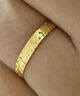 中國黃金（CHINA GOLD）碎碎冰黃金戒指男女情侶滿天星足金素圈指環(huán)情人節(jié)生日禮物送女友 【今/次日達(dá)】碎碎冰戒指【女戒】約2.8g 曬單實拍圖