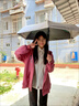 颯望雨傘兩用小巧迷你防曬傘防曬紫外線2025年新款輕便雨傘女 晨霧綠【黑膠晴雨傘】-超迷你14厘米 曬單實(shí)拍圖