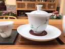 貝柚景德鎮市功夫茶具套裝純手繪整套白瓷陶瓷蓋碗茶杯禮盒-聞?wù)f(shuō)青竹 青竹茶器禮盒裝 曬單實(shí)拍圖