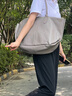 愛步（ECCO）七夕禮物 托特包女 25年新款百搭拼接手提大容量單肩女包9108248 米色910824890164 曬單實拍圖