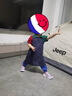 G.DUCKKIDS小黃鴨童裝親子裝三四口全家裝套裝兒童夏裝寶寶時(shí)尚polo衣服夏季 紅綠袖連衣裙 130 (建議115-125cm 5.2-7周歲) 曬單實(shí)拍圖