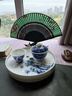 塔馳密司（touchmiss）青花瓷儲水式茶盤(pán)陶瓷小型茶海茶托圓形干泡茶臺家用 青花瓷 儲水式茶盤(pán)(蘭花) 曬單實(shí)拍圖