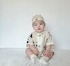 G.DUCKKIDS寶寶包屁衣夏季中國(guó)風(fēng)盤扣唐裝超萌可愛(ài)嬰兒連體衣夏裝洋氣百日服 熊貓竹子短爬+小熊帽 90cm 曬單實(shí)拍圖